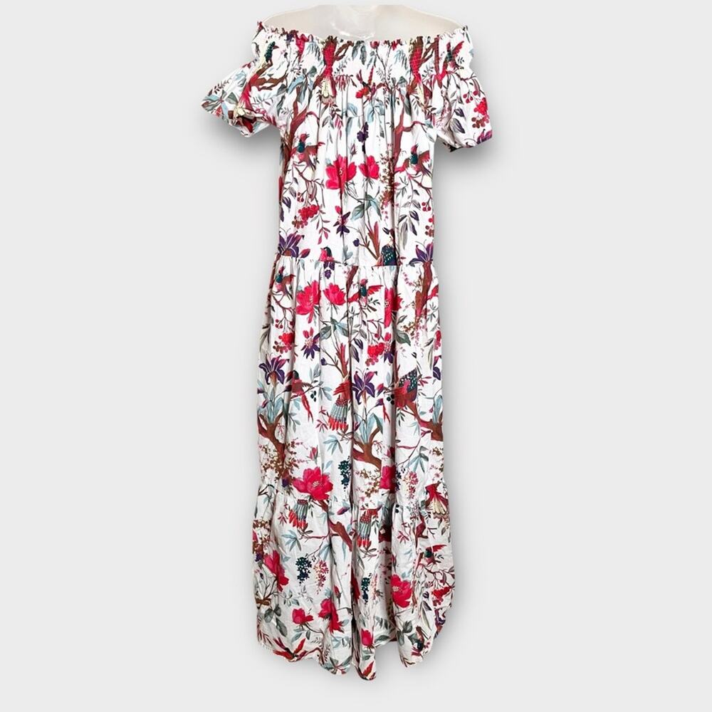 GUADALUPE Dress 100% Cotton Momposina Raven Floral Maxi Multicolor One Size - Picture 4 of 6